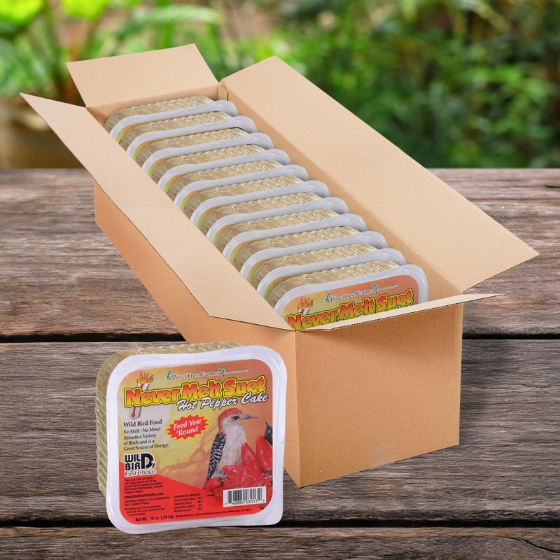 Pine Tree Farms Never Melt Suet Hot Pepper Bird Food (Pack of 12) - Image 2